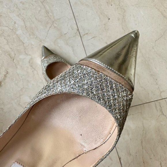 Jimmy Choo Silver Champagne Love 100 Pumps Heels 37.5 - Picture 11 of 12